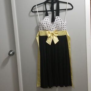 Taboo Black with yellow and dots dress